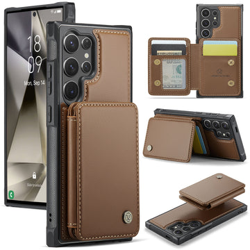 Business Style Detachable Wallet Holster Case With Magnetic Card Solt For Samsung Galaxy S24