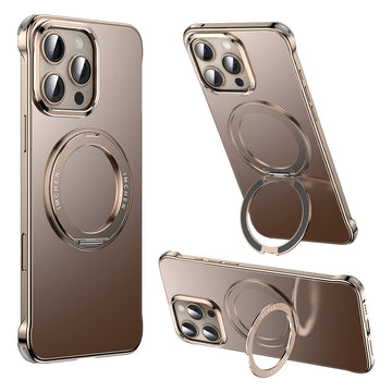 1:1 Original metal Frameless Phone Case  With Holder Suction Rotating Fulcrum For iPhone