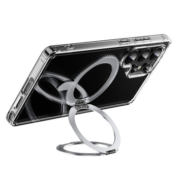 3 Folding Stand Shockproof Magnetic Phone Case Magnet Wireless Charging Clear Case For iPhone