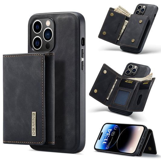 Detachable Magnetic Strong Magnetic PU Leather Card Wallet Case For iPhone