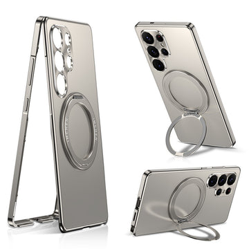 Fashion 360 Degree Rotatable Metal Magnetic Ring Kickstand Cover For Samsung Galaxy S25