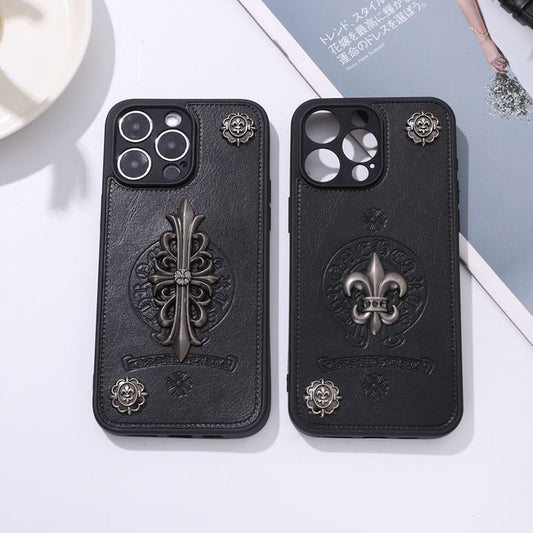 Fashion Chrome Hearts Leather Mobile Phone Case For IPhone