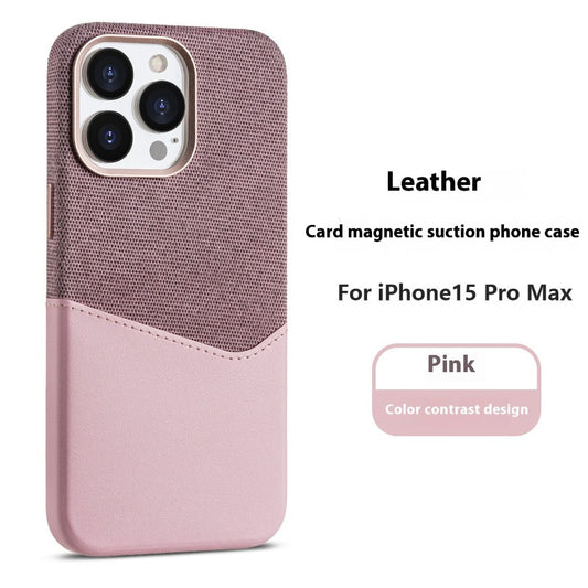 Leather Magnetic Phone Case  Suction With Card Insertion Suitable For iPhone