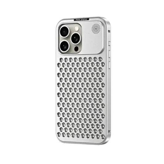 Luxury Aluminum Heat Dissipation Metal Hollow Fragrance Cooling Removable Phone Case For IPhone