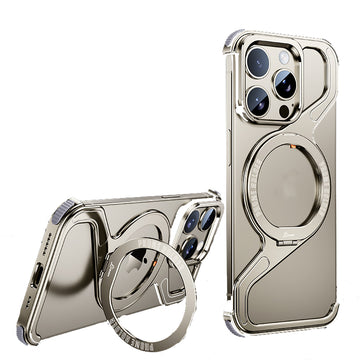 Z Shape Aluminum Alloy Shell Removable Snap-on Rimless Magnetic Case For iPhone