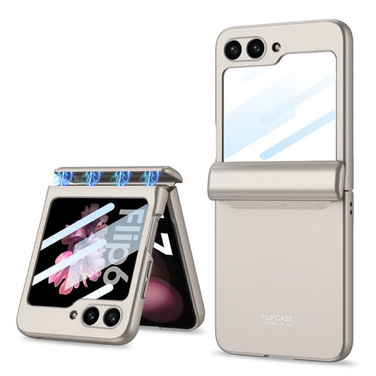 Magnetic Hinge Folding Phone Case with Screen Protector For Samsung Galaxy Z Flip 6