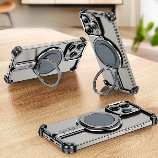 Aluminum Metal Frame Phone Case With Stander For iPhone