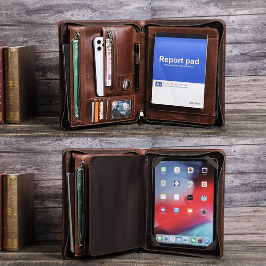 Portable Multifunctional Genuine Leather Laptop Sleeve Bag Suitable For iPad Pro 12.9