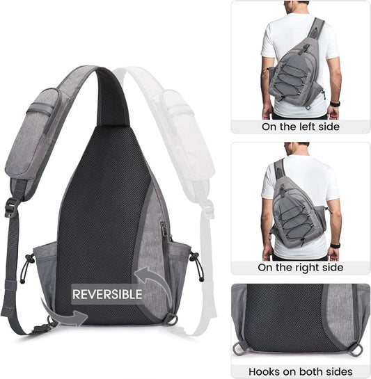 Sling Bag Crossbody Pickleball Bag Lightweight Crossbody Chest Backpack For Sports Travel