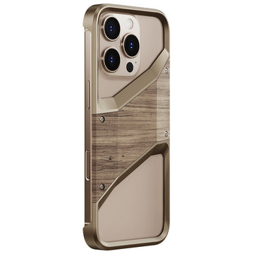 Wooden Aluminum Metal Frameless Bumper Armor Shockproof Phone Case For IPhone