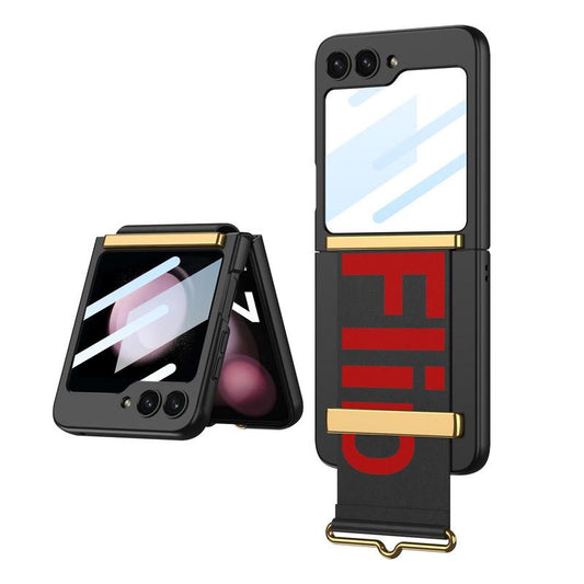 with Adjustable Strap Phone Case With Built-in Screen Protection For Samsung Z flip 6 5