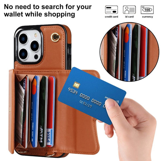 Crossbody Wallet Leather Phone Case for iPhone 13 14 11 Pro Max 13 12 Mini 14 Plus Multifunctio Wrist Strap Lanyard Cover