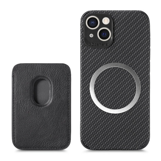 For Magsafe Case For iPhone 14 Pro Max Carbon Fiber Leather Case For Apple 13 12 Mini 11 Pro XR XS Max Wallet Card Magnet Cover