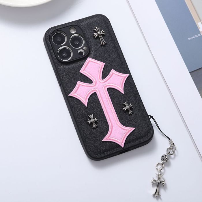 Chrome Hearts Phone Case Handmade Leather Phone Case With Chain