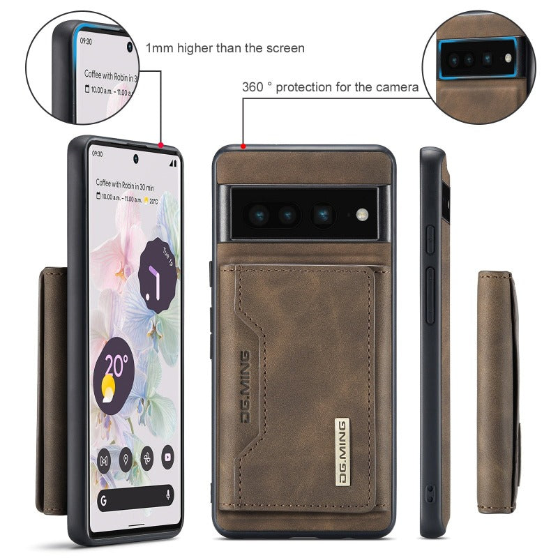 PU +TPU Magnetic Snap Full Cover Coin Purse Card Insertion Mobile Phone  Cover Case for